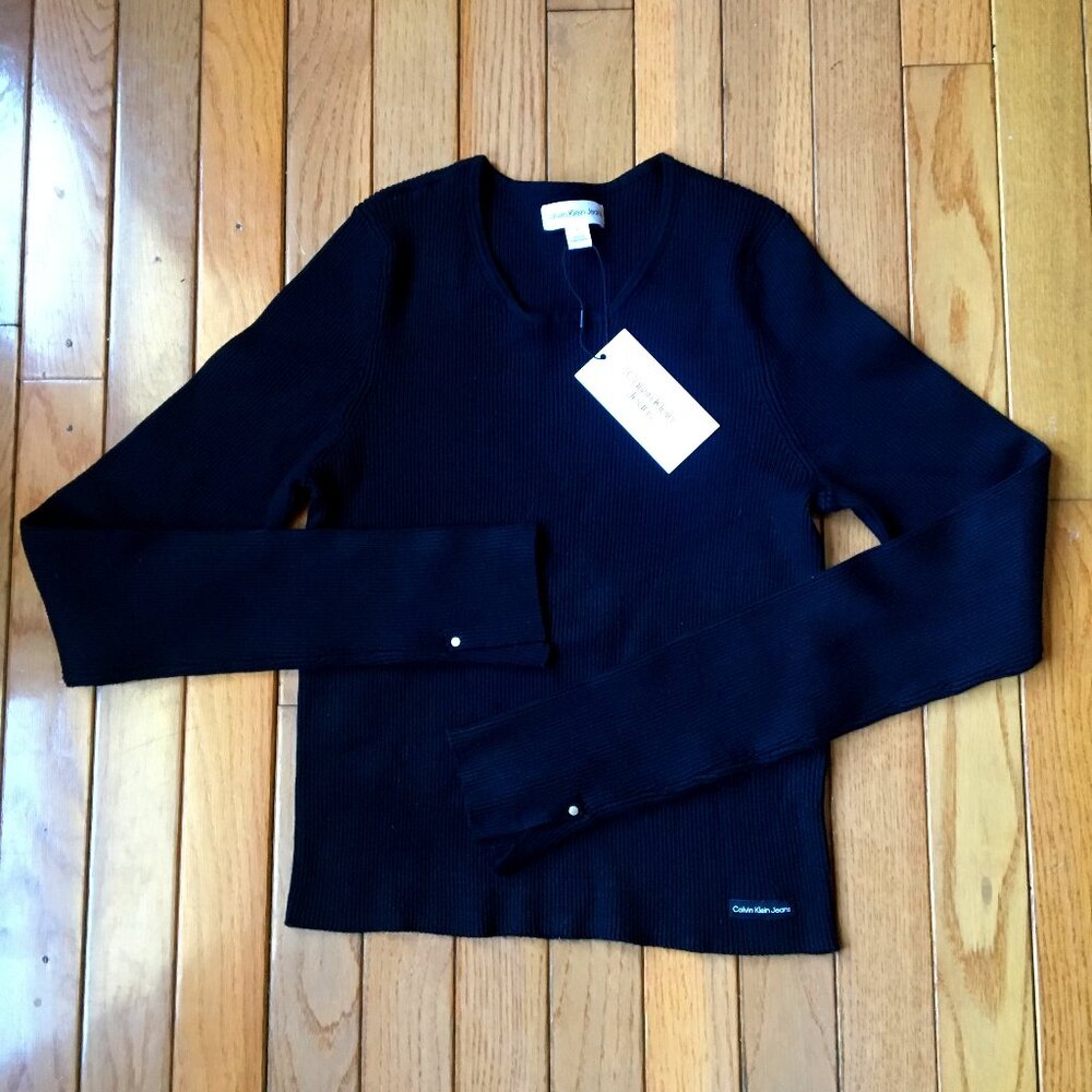Calvin Klein Jeans Ribbed Long Sleeve Sweater NWT SZ Med